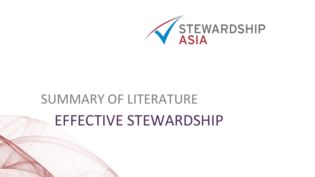 Summary of literature: Effective stewardship